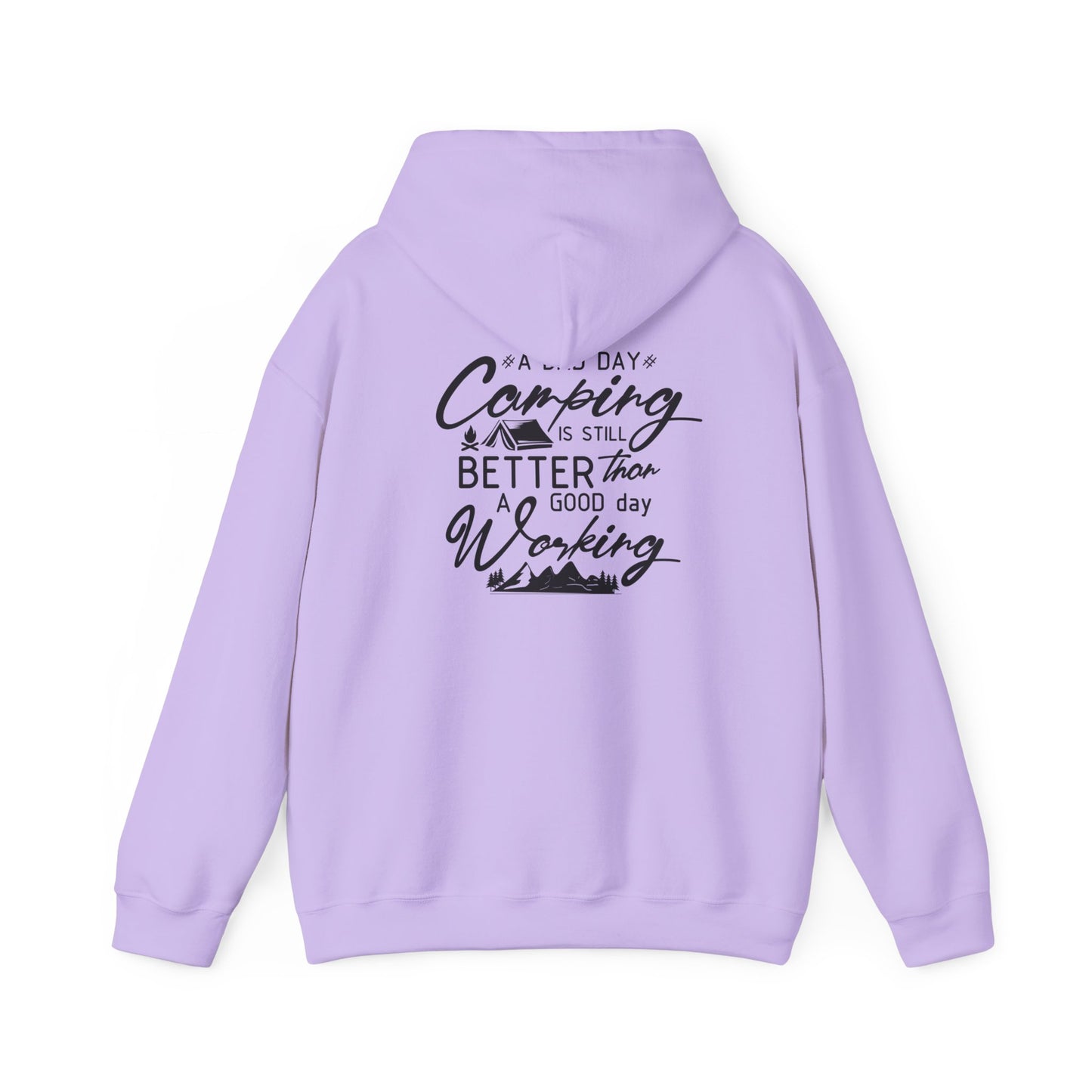 Camp Vibes Unisex Heavy Blend™ Hooded Sweatshirt - "A Bad Day Camping is Better than a Good Day Working"