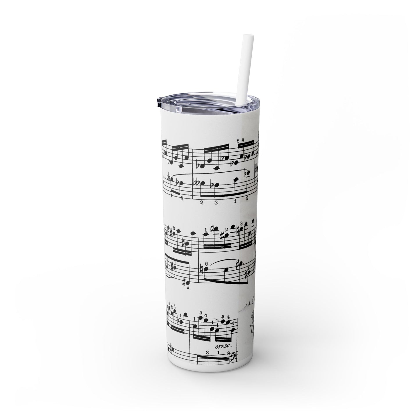 Musical Notes Skinny Tumbler with Straw - 20oz | Perfect Gift for Music Lovers