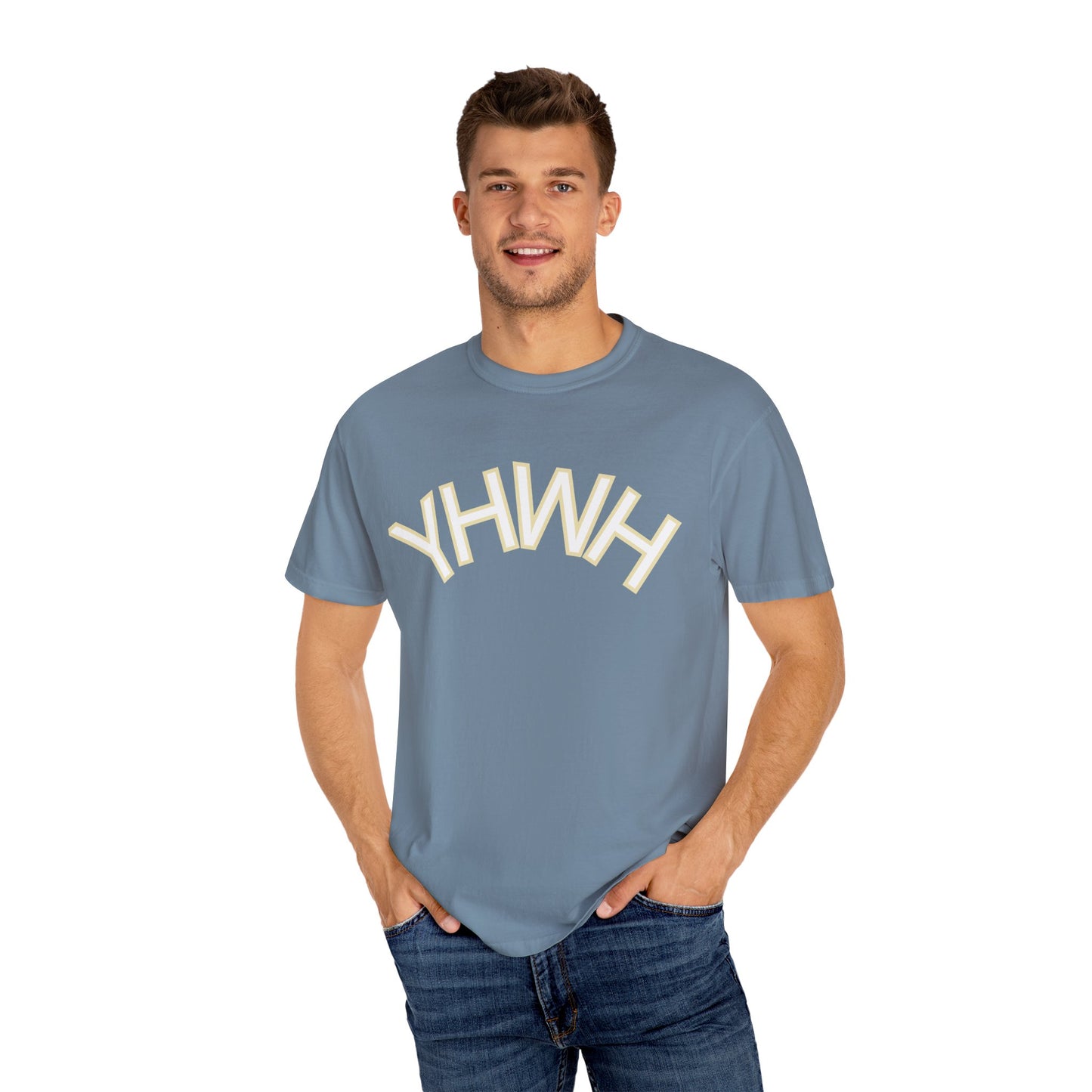 Unisex Garment-Dyed T-Shirt with YHWH Design - Casual Spiritual Fashion