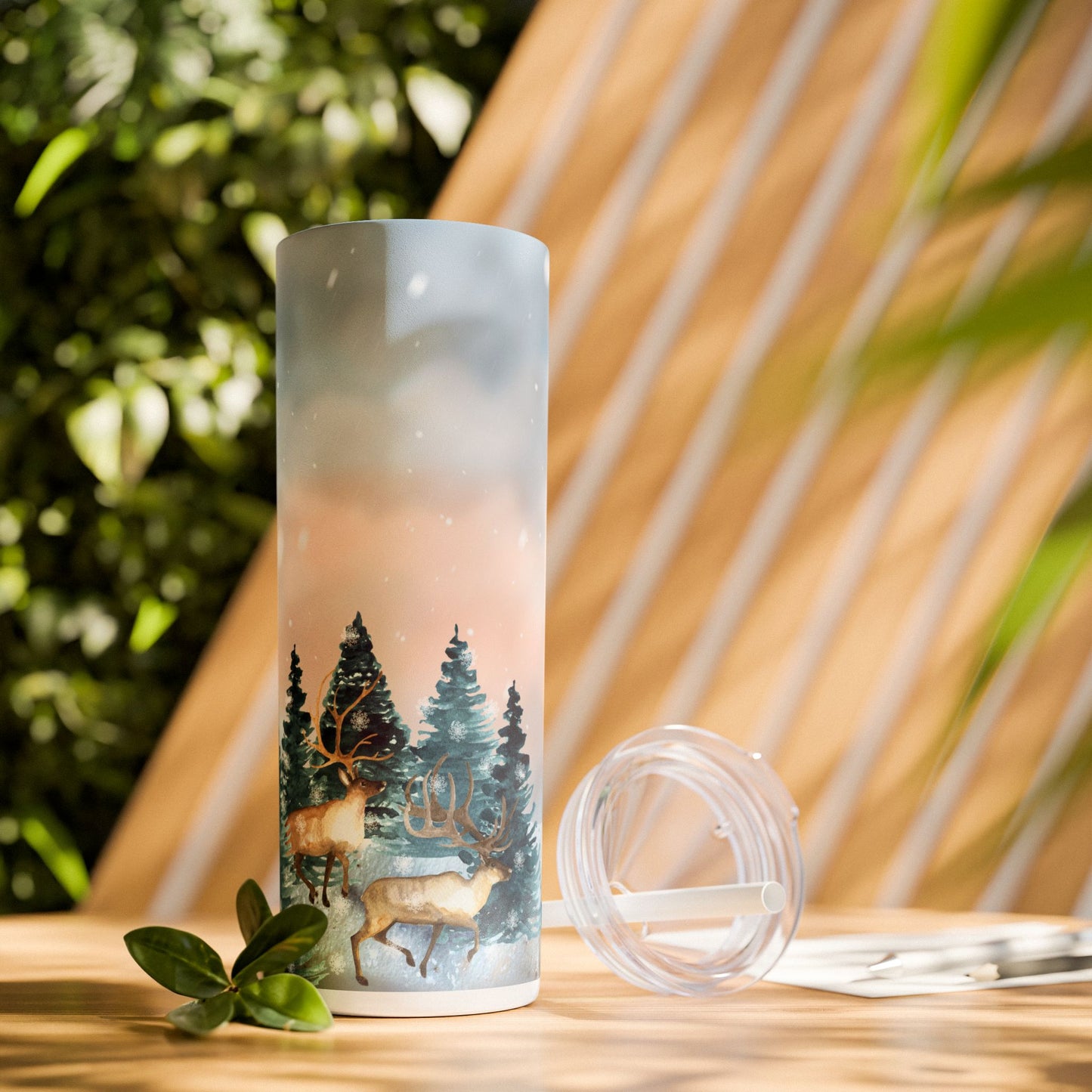 Winter Wonderland 20oz Skinny Tumbler with Straw - Perfect Holiday Gift