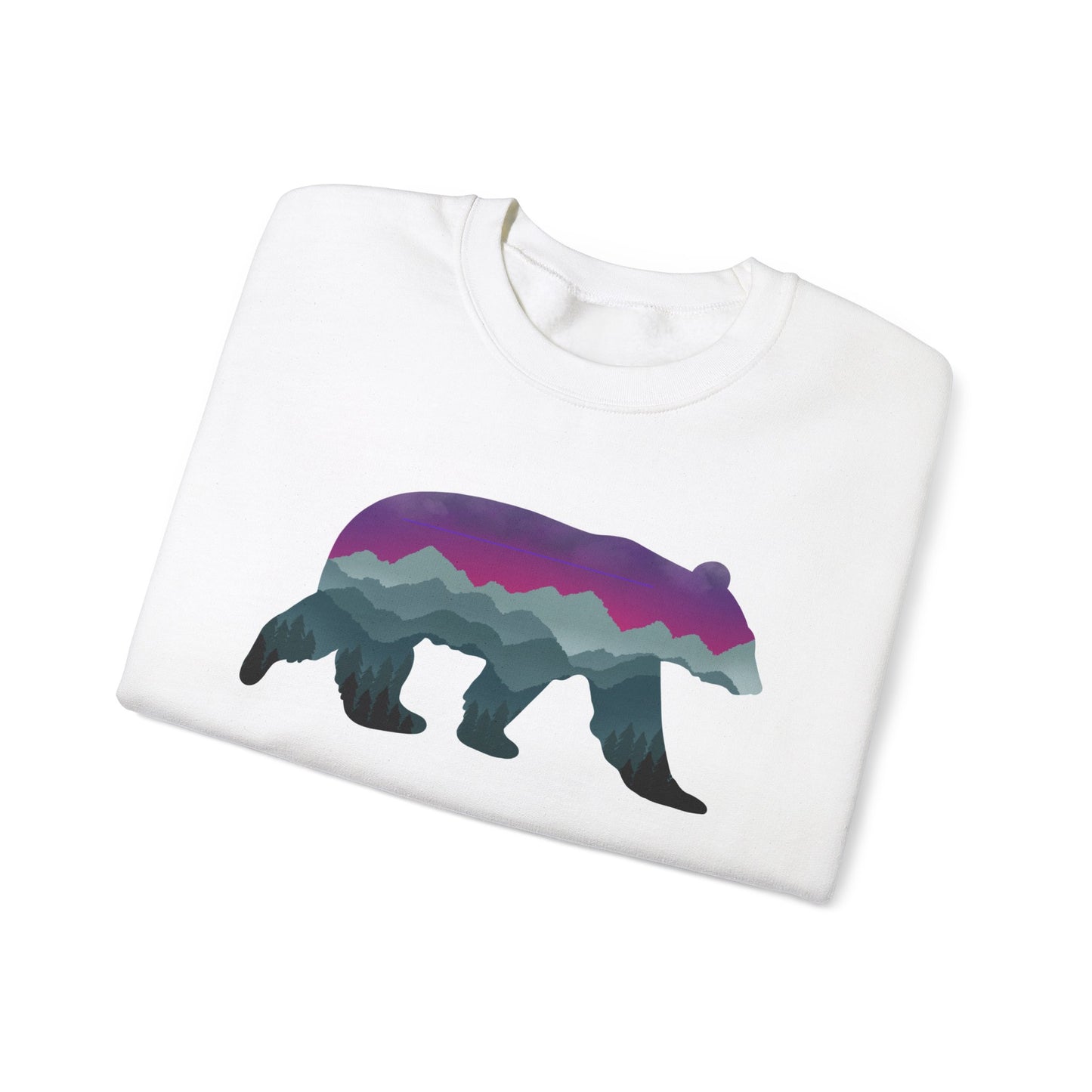 Mountain Bear Unisex Crewneck Sweatshirt - Cozy Graphic Sweater