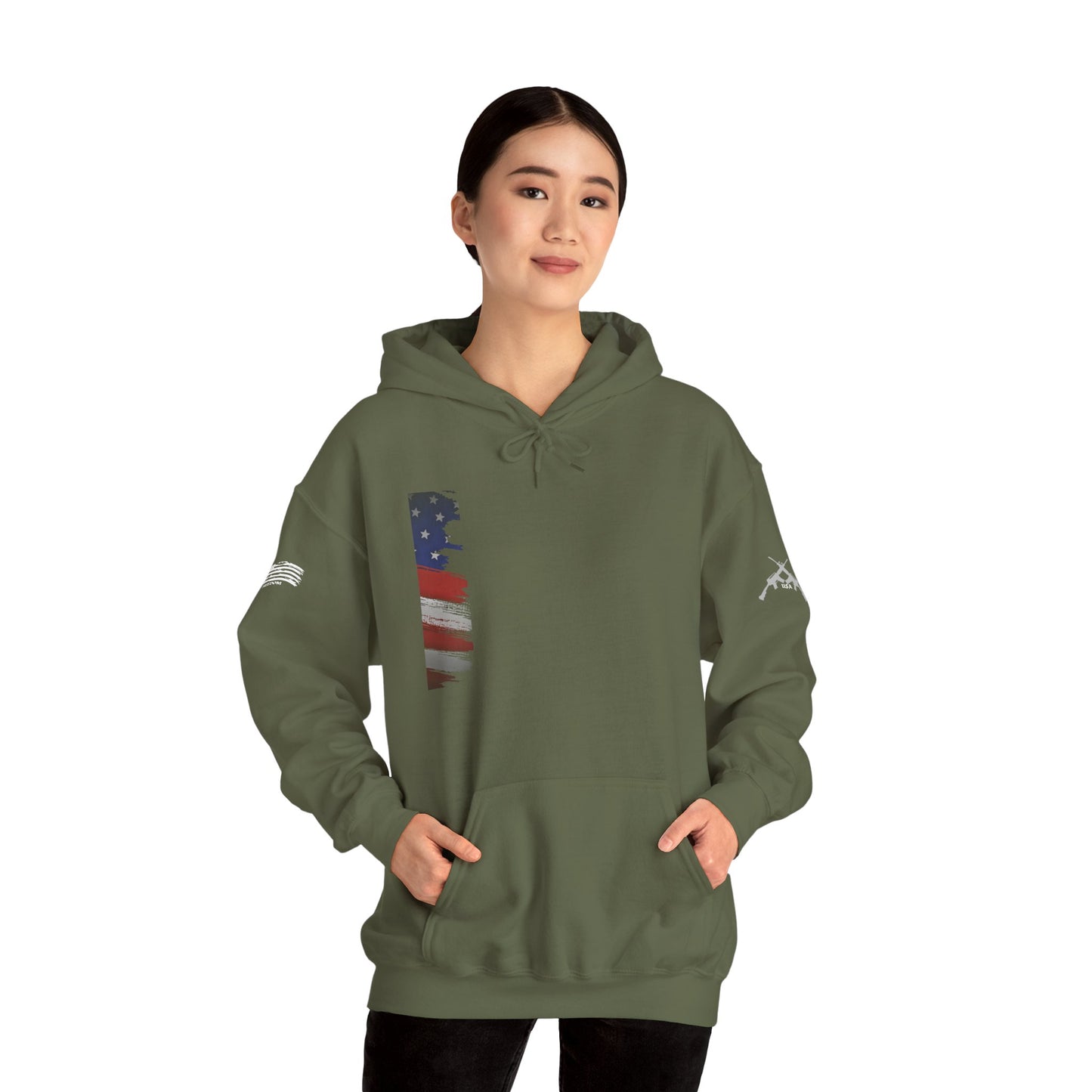 Patriotic Unisex Heavy Blend Hooded Sweatshirt | American Flag Design