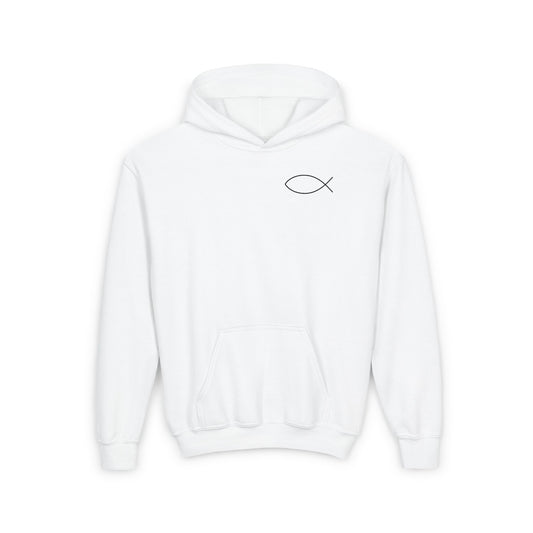 Youth Heavy Blend Hooded Sweatshirt - Faith Symbol Hoodie for Kids