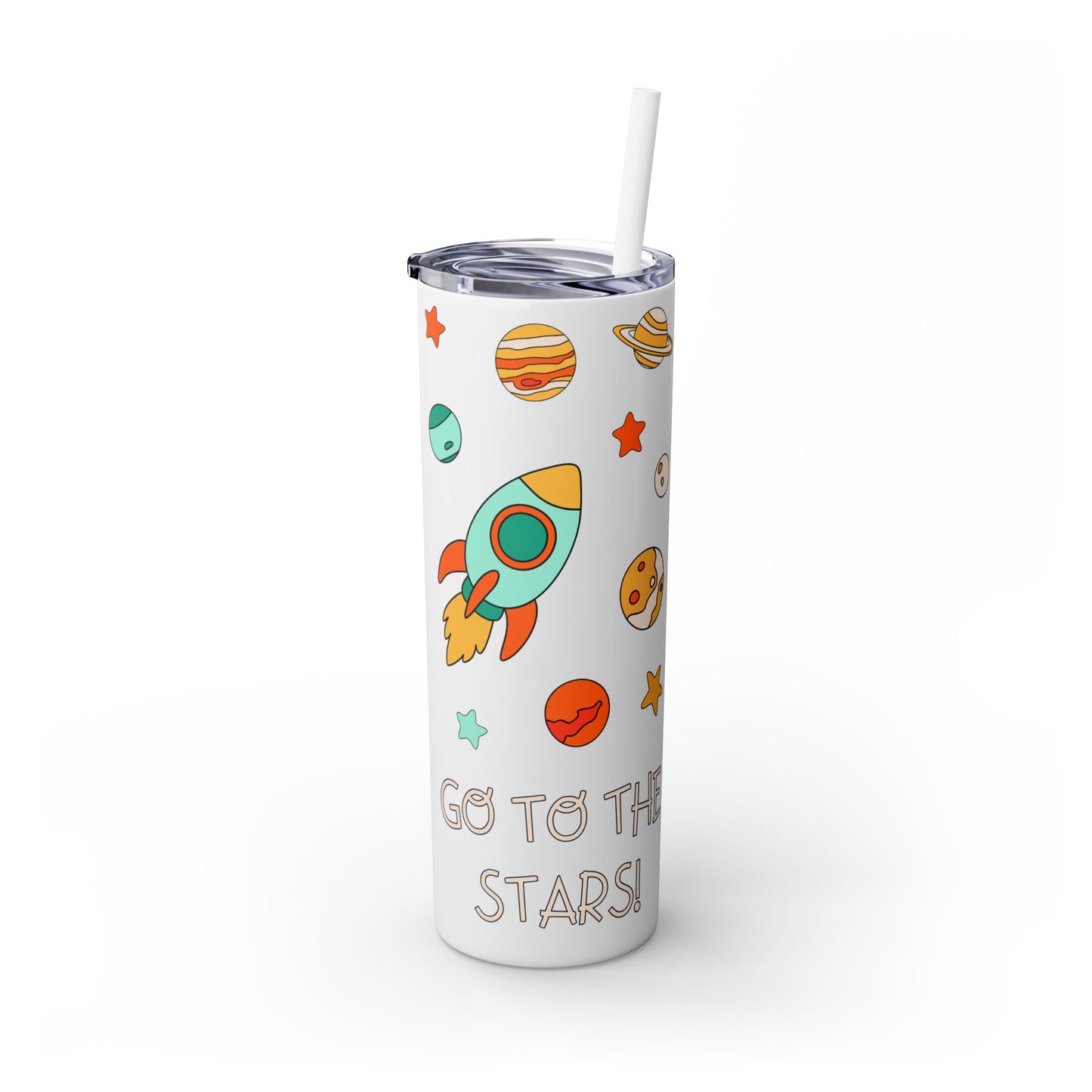 Go to the Stars Skinny Tumbler with Straw - 20oz Space Theme Drinkware