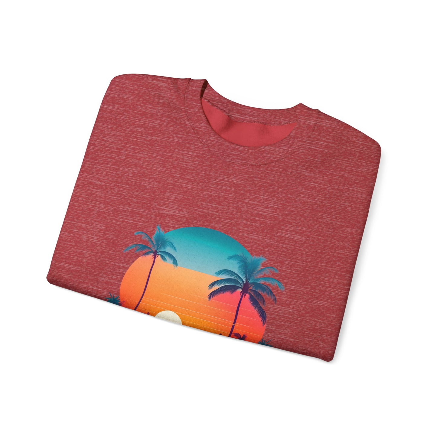 Retro Sunset Car Unisex Crewneck Sweatshirt