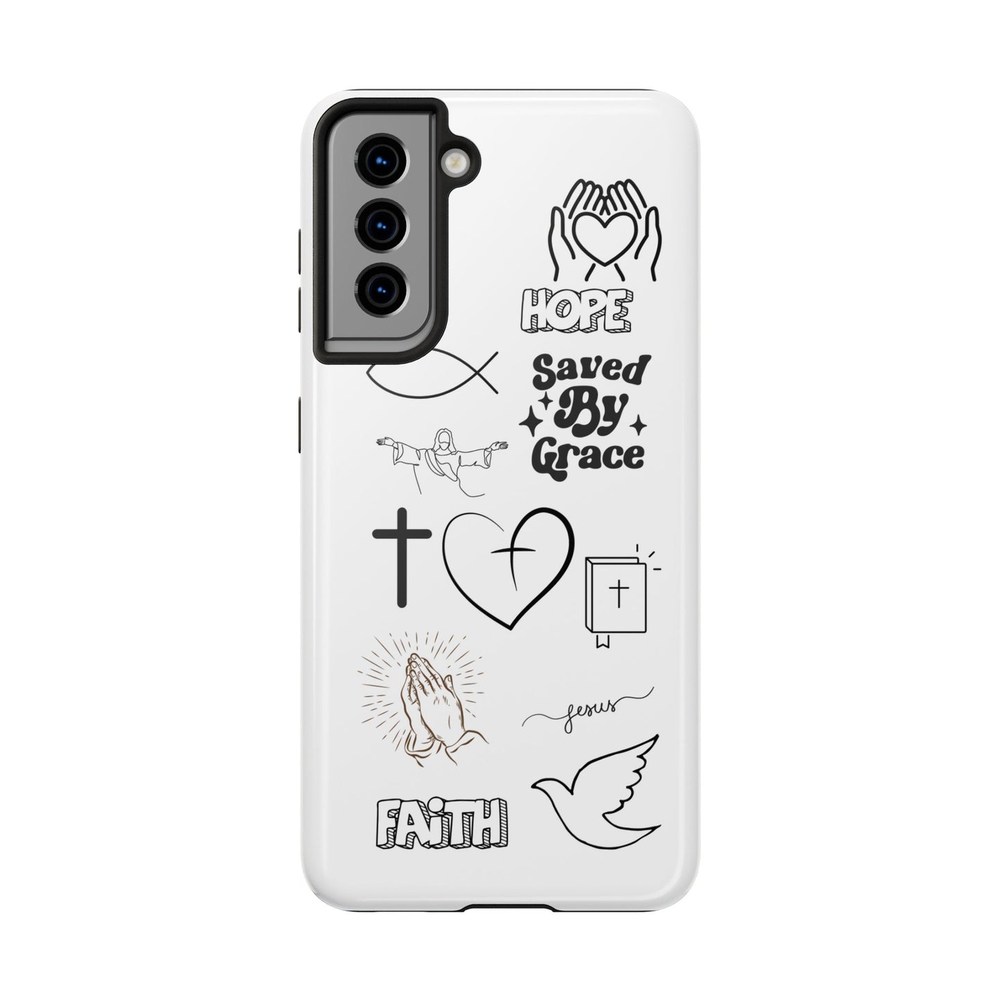 Inspirational Tough Phone Case - Faith, Hope & Grace Design