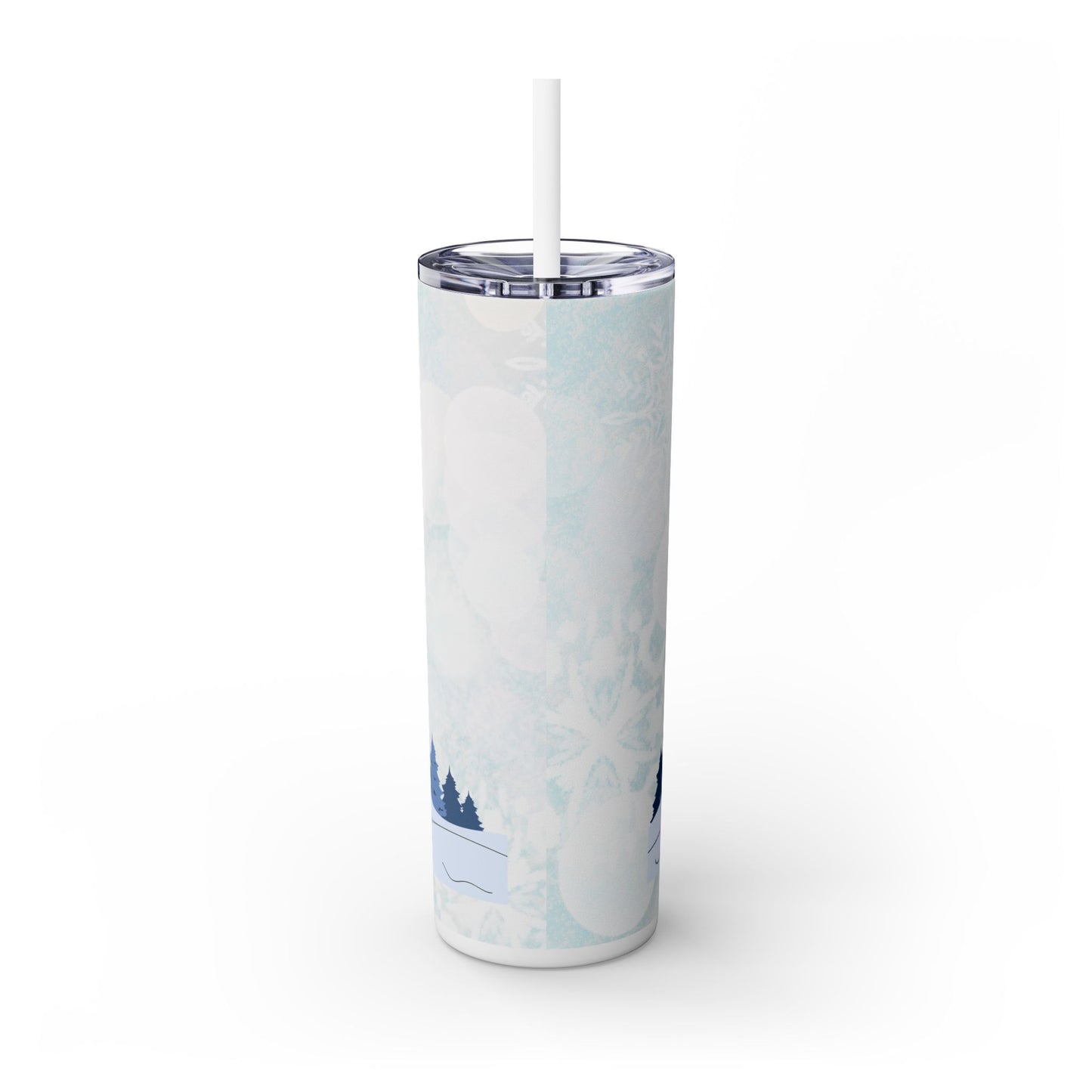 Hello Winter Skinny Tumbler with Straw - 20oz Insulated Drinkware for Winter Season