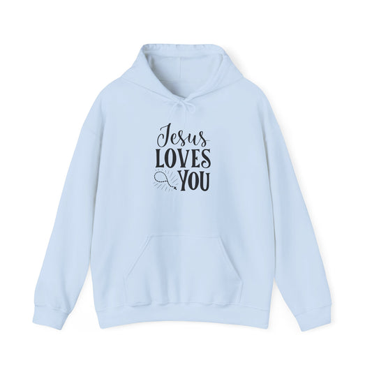 Unisex Heavy Blend™ Hooded Sweatshirt - Jesus Loves You Design