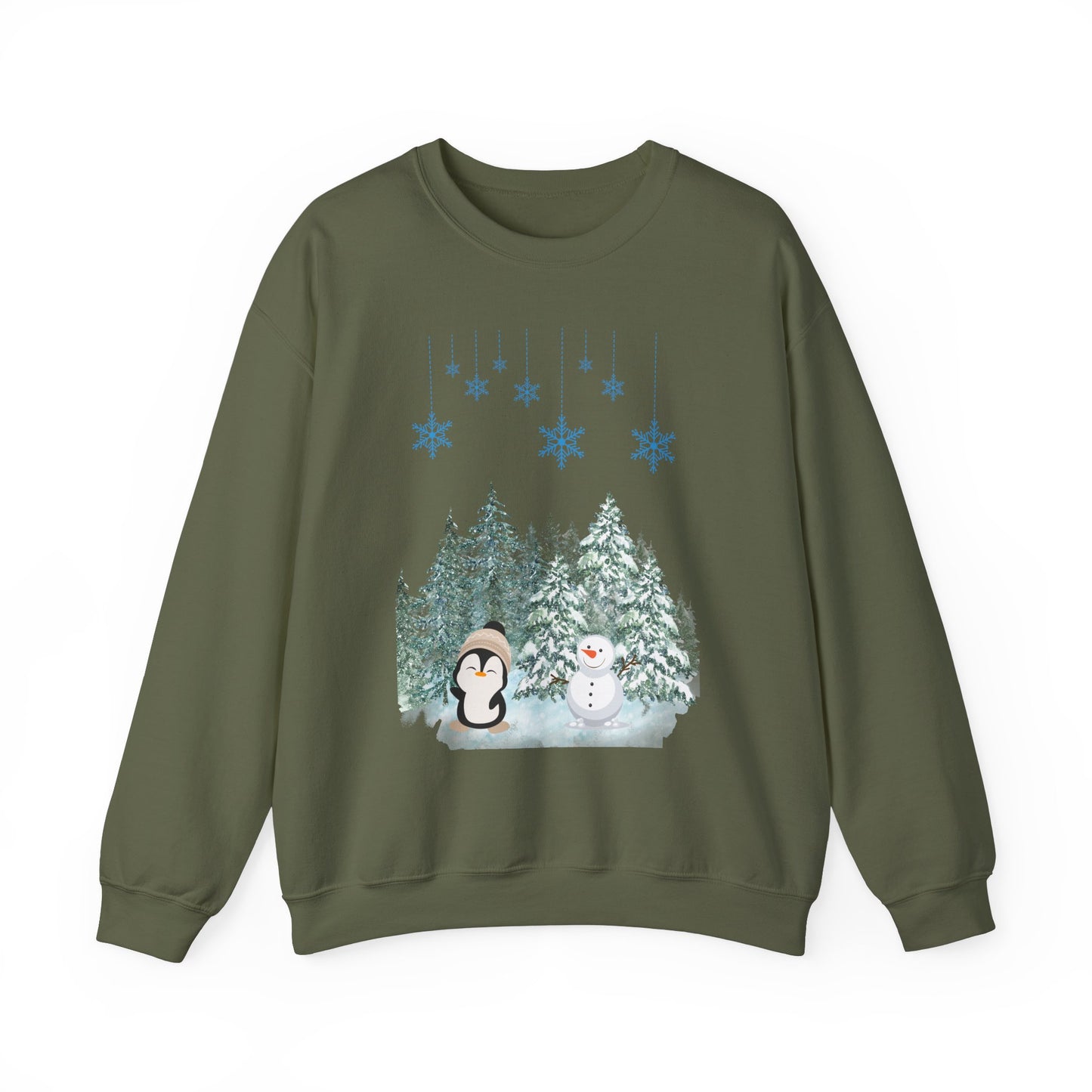 Winter Wonderland Penguin & Snowman Crewneck Sweatshirt