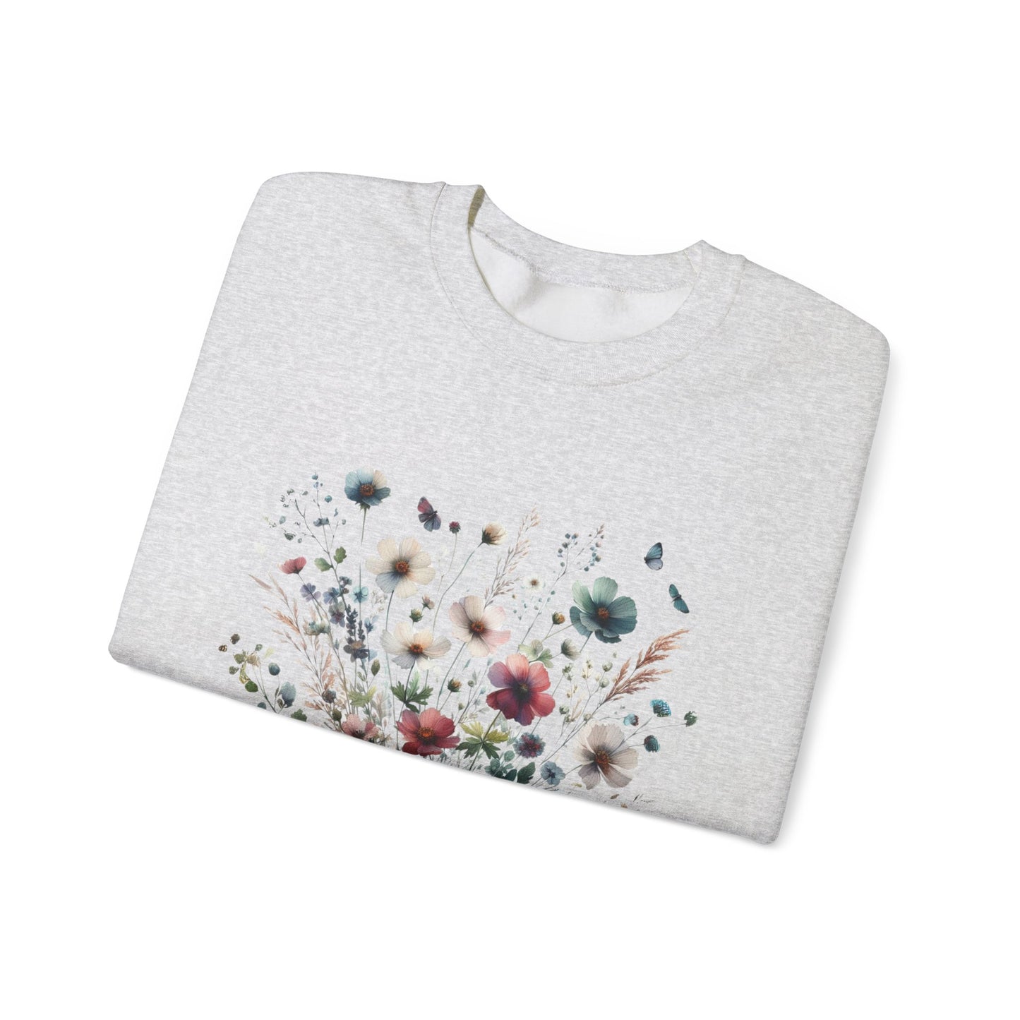 Floral Design Unisex Crewneck Sweatshirt - Cozy Spring Vibes