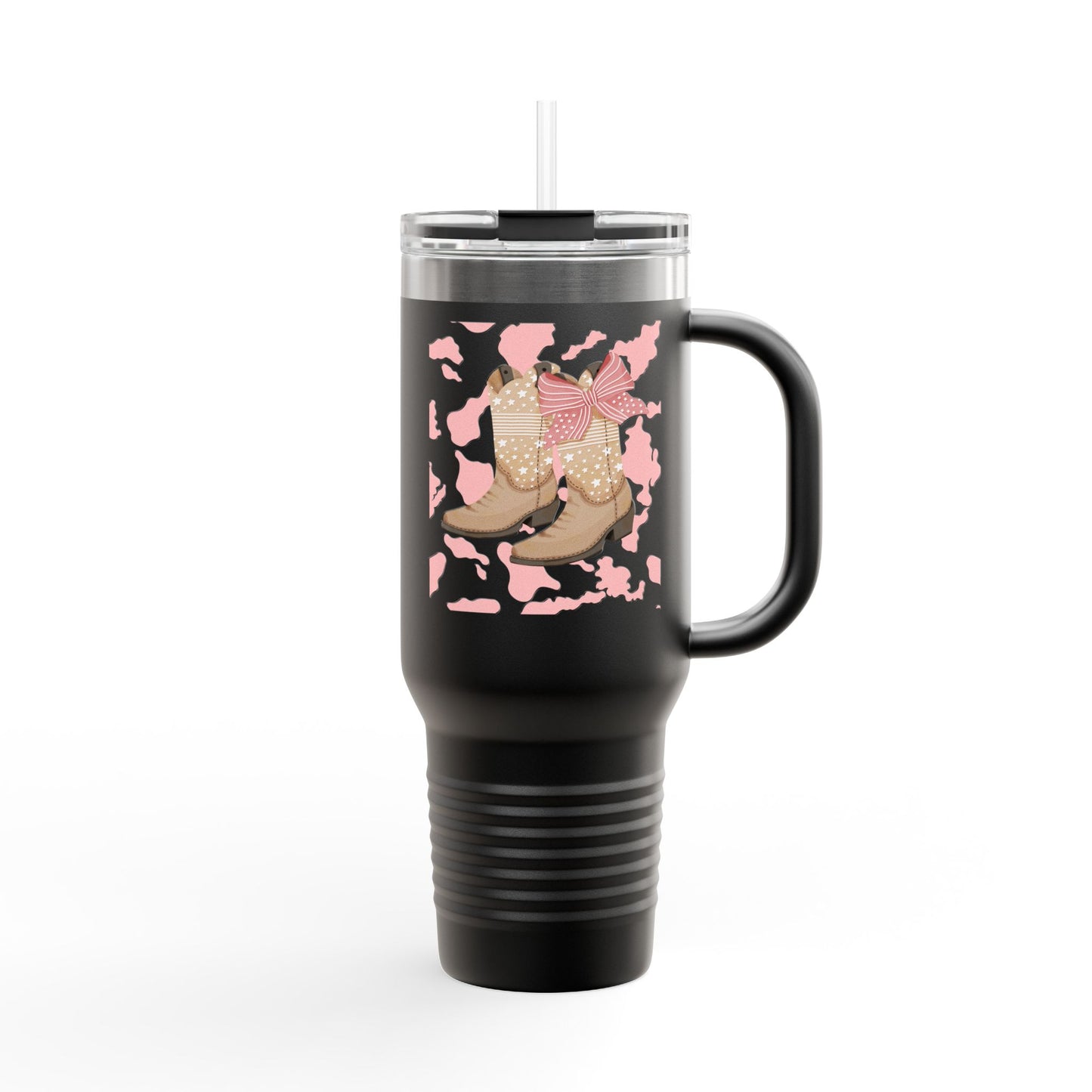 Stylish Insulated Travel Mug - 40oz Country Boots Design for Coffee Lovers and Adventurers