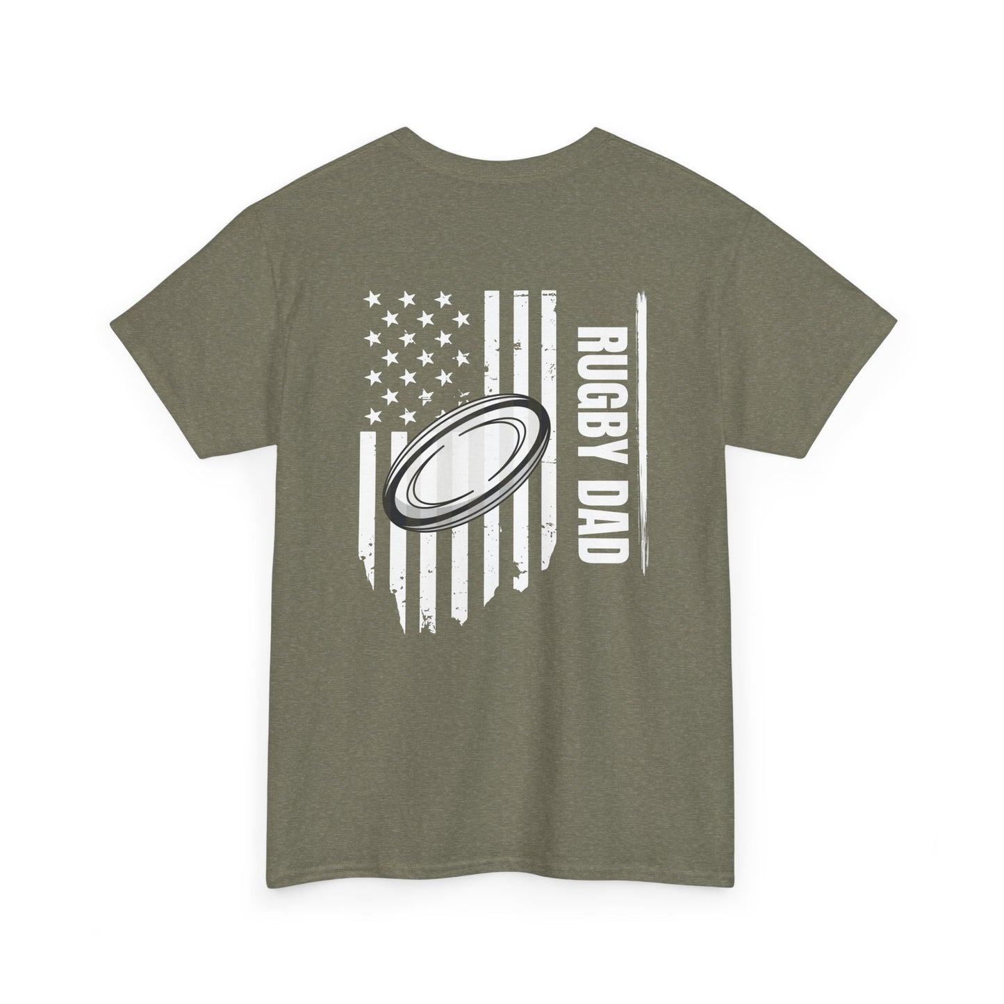 Rugby Dad Heavy Cotton Tee - American Flag Design