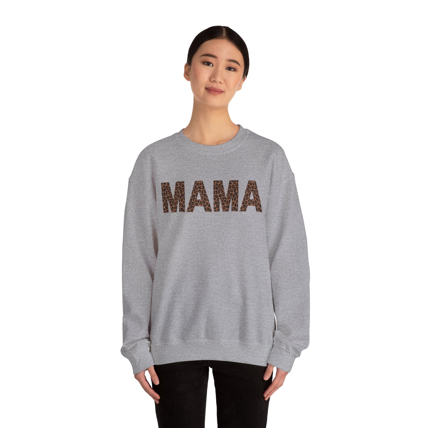 Leopard Print Mama Crewneck Sweatshirt - Cozy Unisex Style for Moms