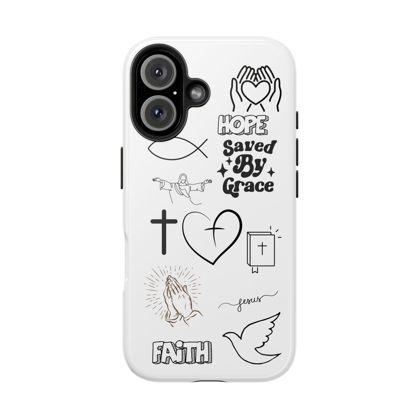 Inspirational Tough Phone Case - Faith, Hope & Grace Design