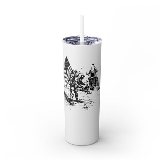 Patriotic NASA Moon Landing 20oz Skinny Tumbler with Straw