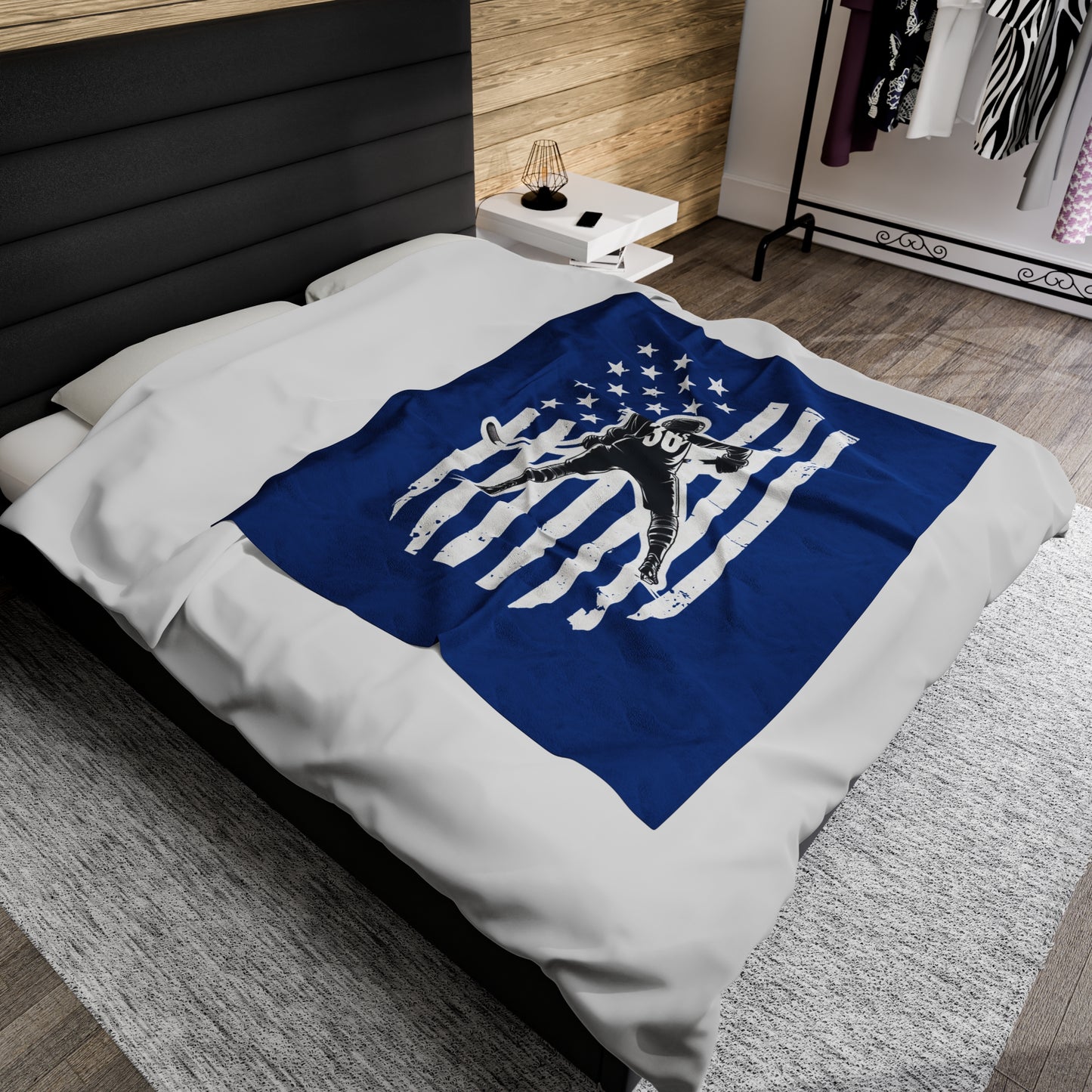 **CUSTOM** Hockey Player Velveteen Plush Blanket