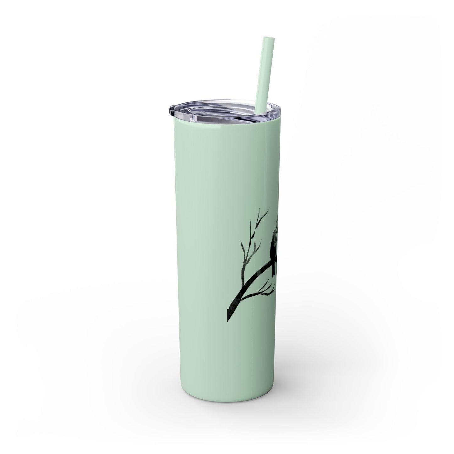 Couple's Love Birds Skinny Tumbler with Straw - 20oz | Perfect Gift for Anniversaries & Valentine's Day