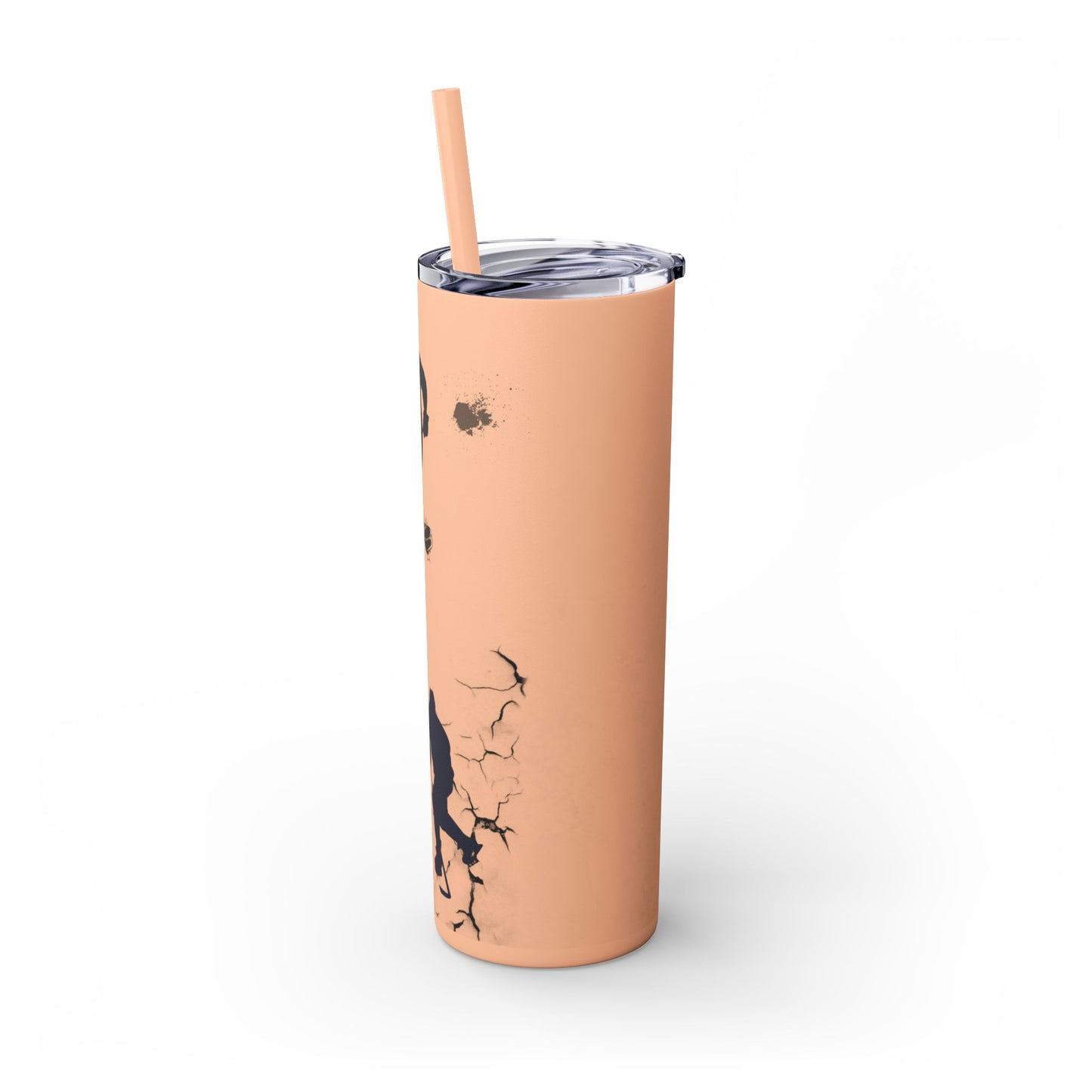 Crackled Hockey Action Skinny Tumbler with Straw - 20oz