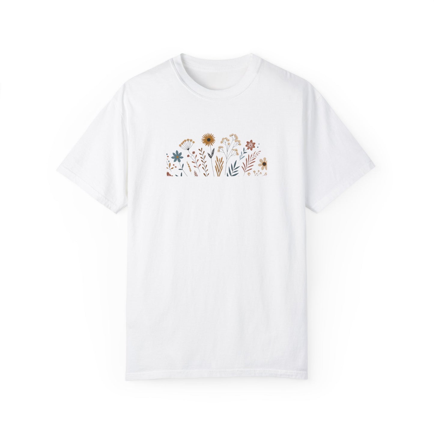 Botanical Floral Unisex T-Shirt - Garment-Dyed Nature-Inspired Tee