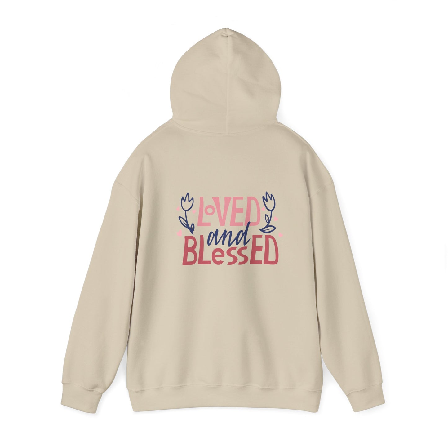 Loved and Blessed Unisex Hoodie - Cozy Heavy Blend Sweatshirt with Floral Design