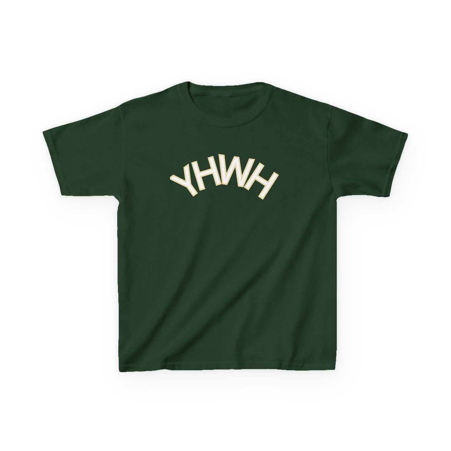 YHWH Kids Heavy Cotton Tee - Faith-Inspired Black T-Shirt for Everyday Wear