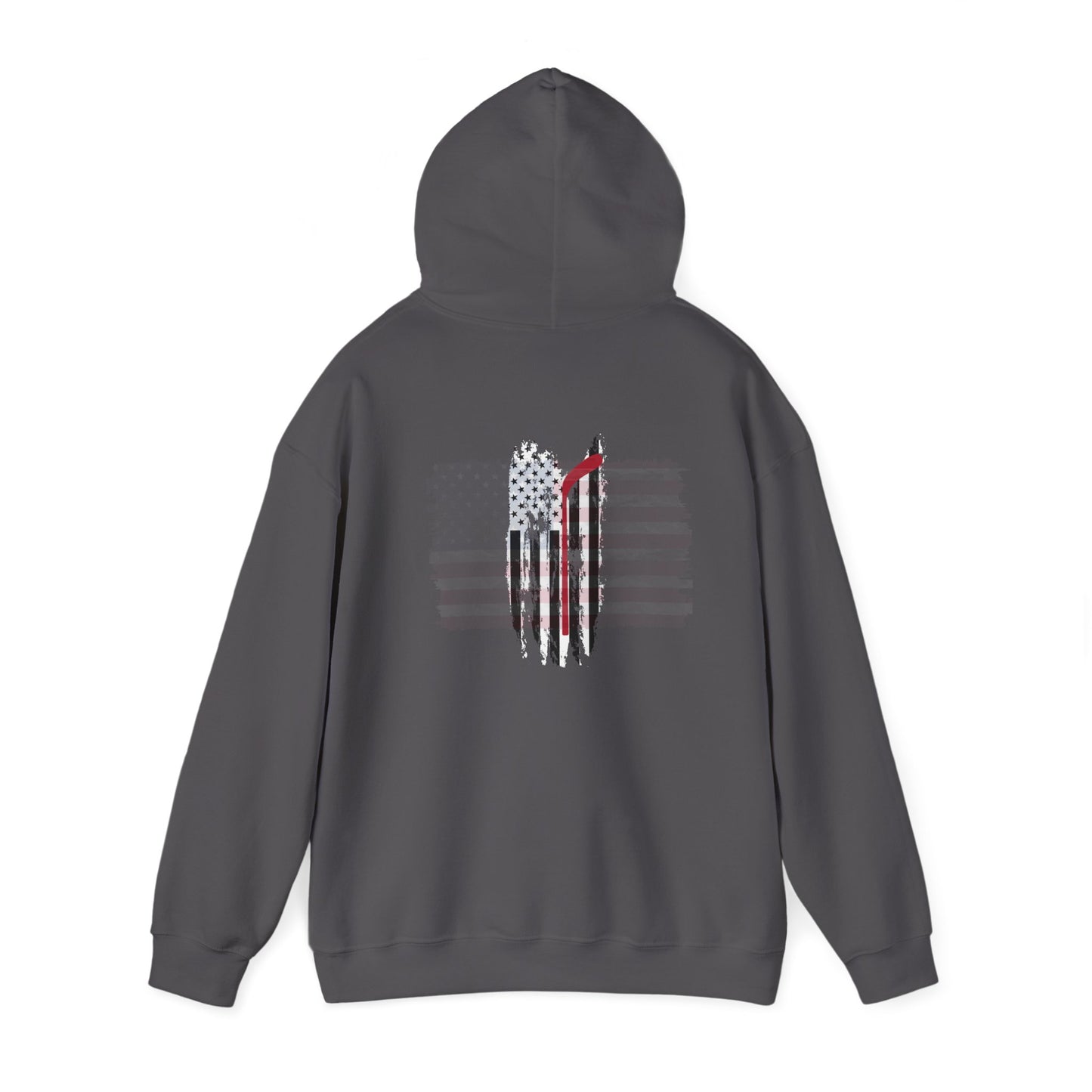 Patriotic Hockey Unisex Hooded Sweatshirt - American Flag Design