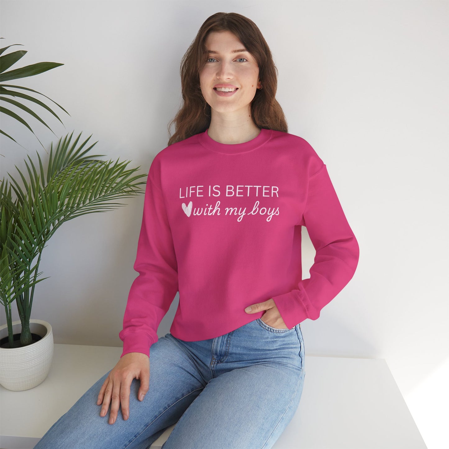 Unisex Crewneck Sweatshirt - "Life is Better with My Boys"