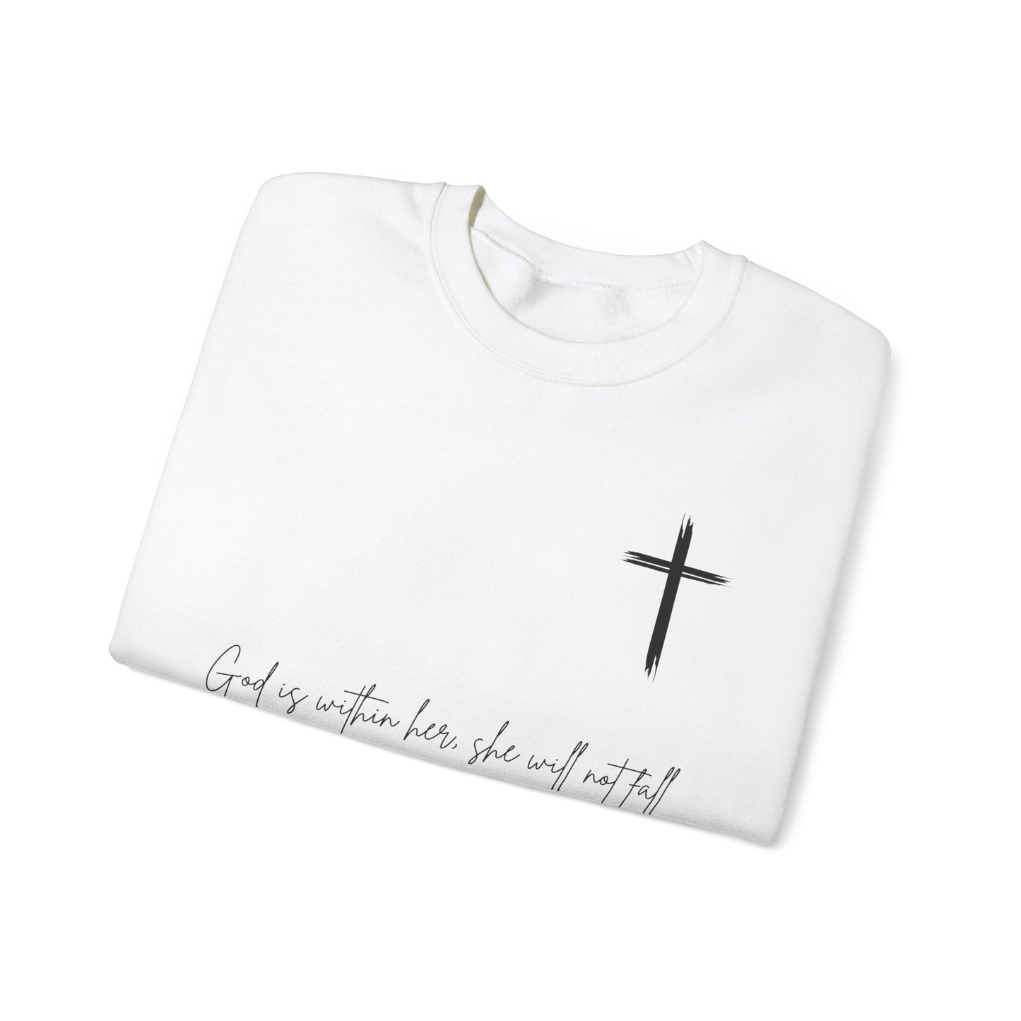 Inspirational Christian Crewneck Sweatshirt - 'God is Within Her'