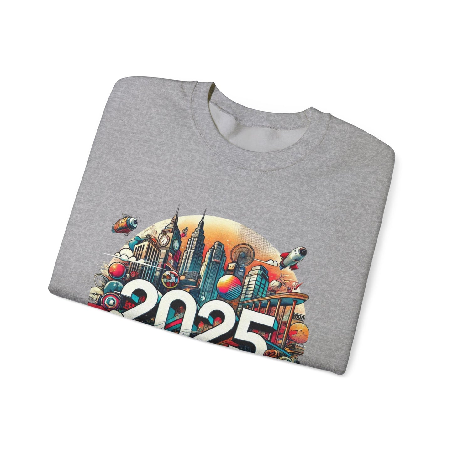 New Years Retro 2025 Crewneck Sweatshirt - Unisex Heavy Blend