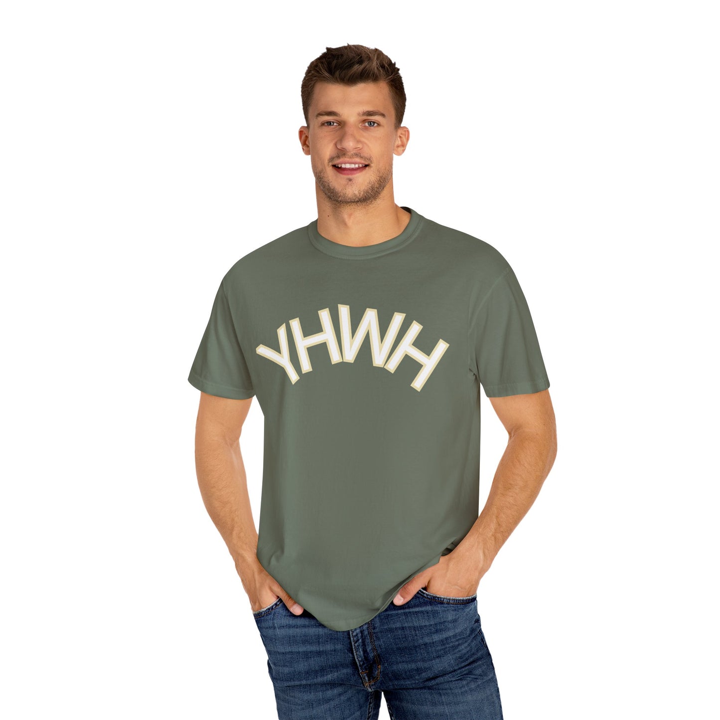 Unisex Garment-Dyed T-Shirt with YHWH Design - Casual Spiritual Fashion