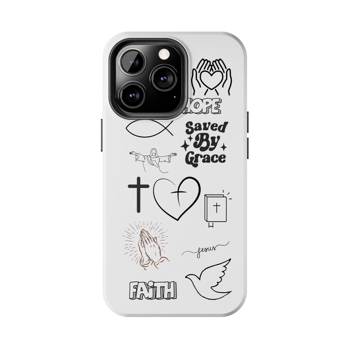 Inspirational Tough Phone Case - Faith, Hope & Grace Design