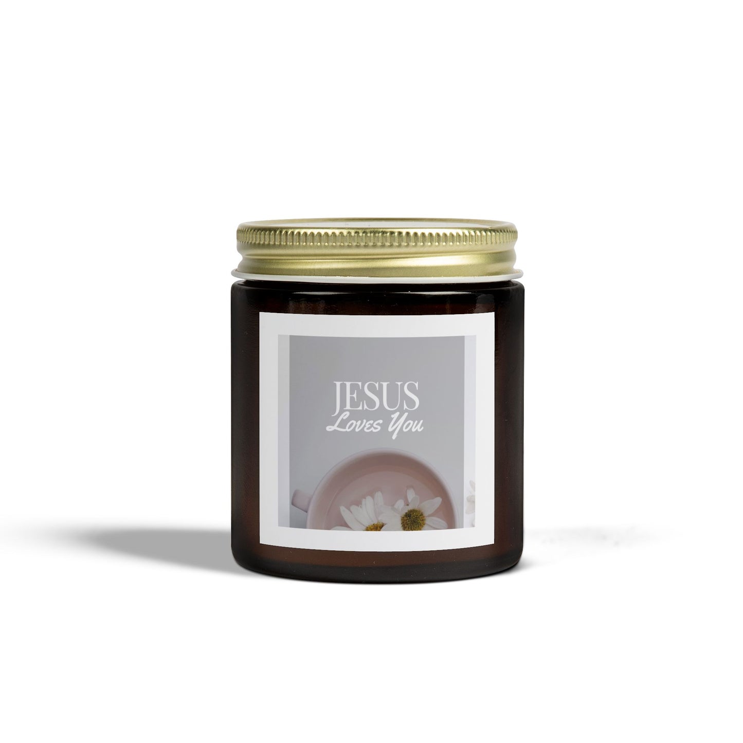 Scented Candle - Jesus Loves You - Coconut Apricot Wax (4oz, 9oz)