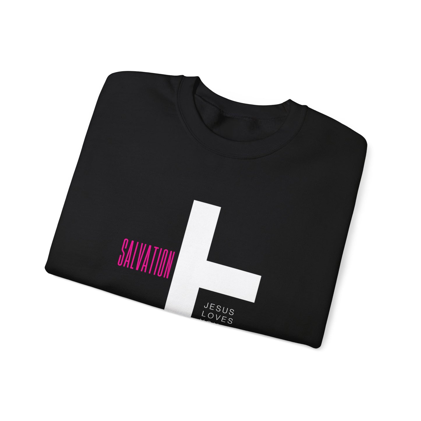 Faith Inspired Unisex Crewneck Sweatshirt - 'Jesus Loves You' & Salvation Design