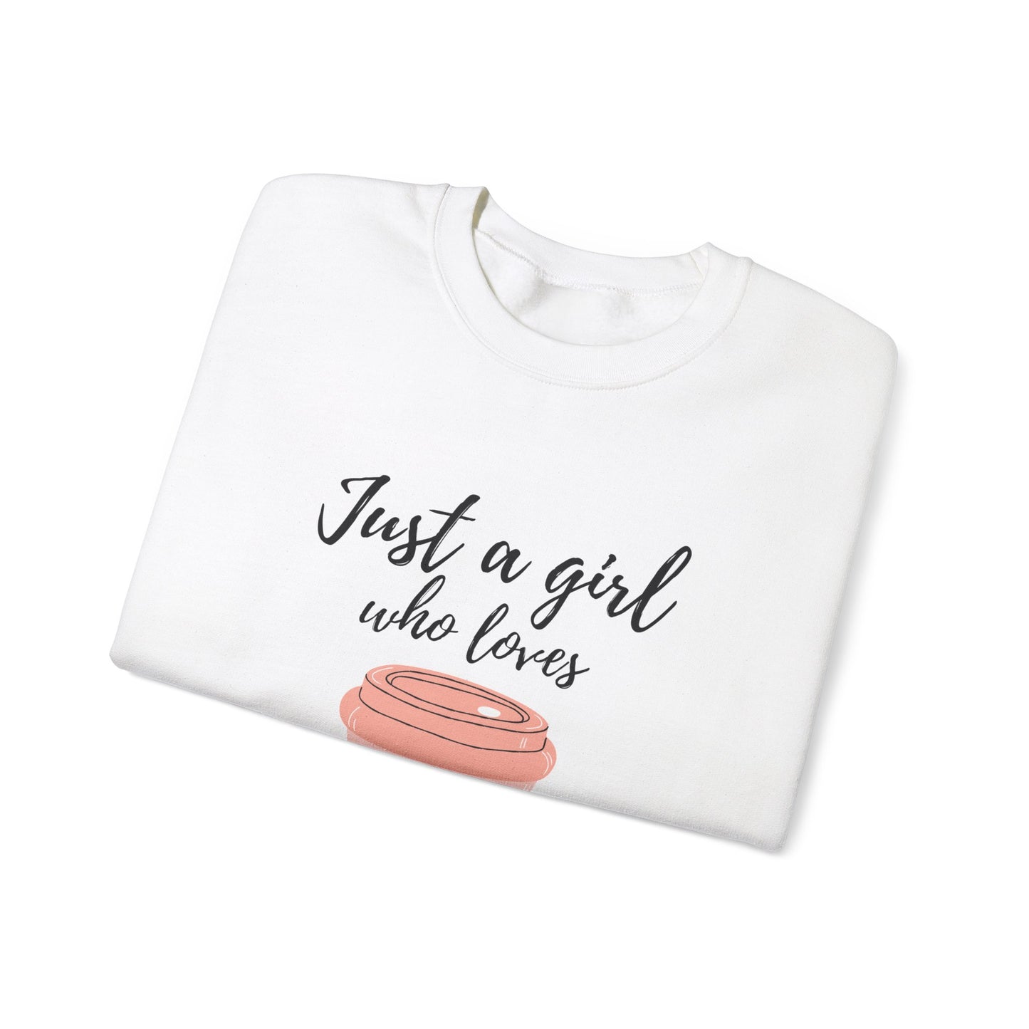 A girl who loves coffee - Unisex Heavy Blend™ Crewneck Sweatshirt