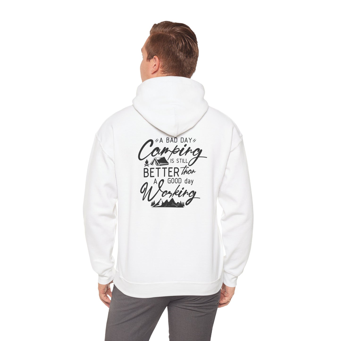 Camp Vibes Unisex Heavy Blend™ Hooded Sweatshirt - "A Bad Day Camping is Better than a Good Day Working"