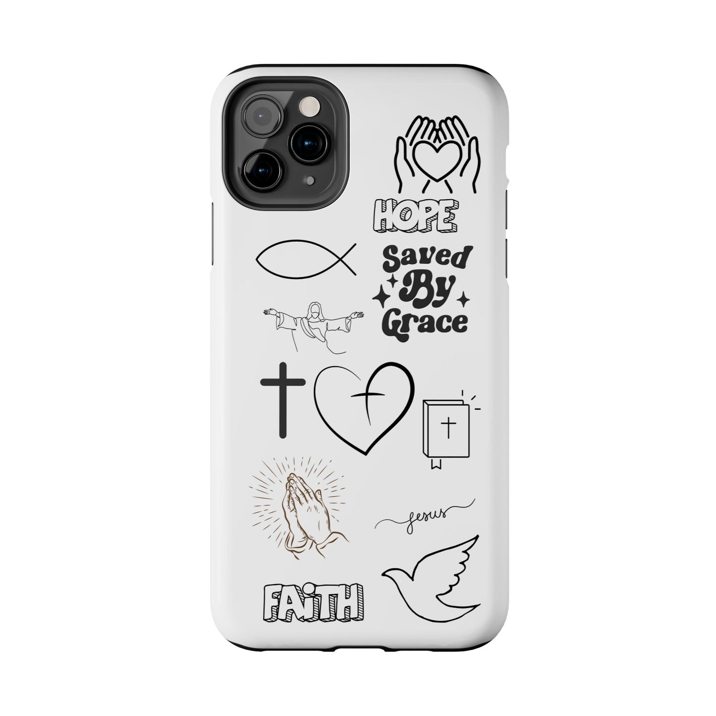 Inspirational Tough Phone Case - Faith, Hope & Grace Design