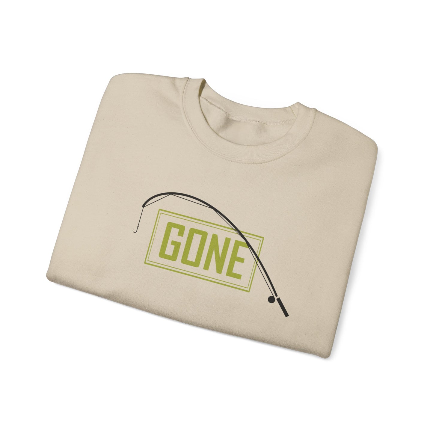 Gone fishing Green Unisex Crewneck Sweatshirt - Perfect for Outdoor Lovers