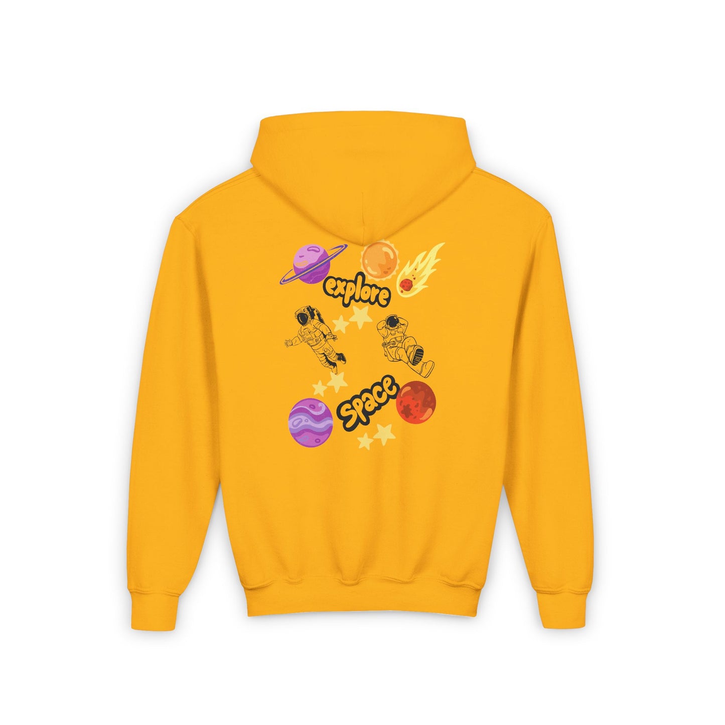 Space and Explore Cartoon - Youth Heavy Blend Hooded Sweatshirt