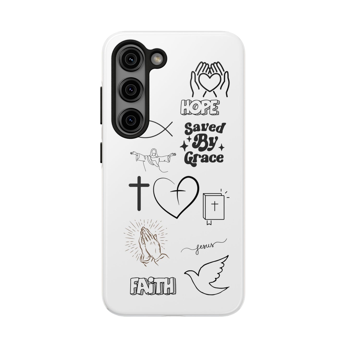 Inspirational Tough Phone Case - Faith, Hope & Grace Design