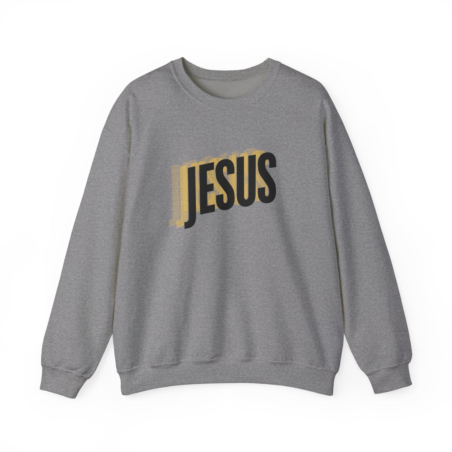 JESUS 3D - Unisex Heavy Blend™ Crewneck Sweatshirt - Faith-Inspired 'JESUS' Design