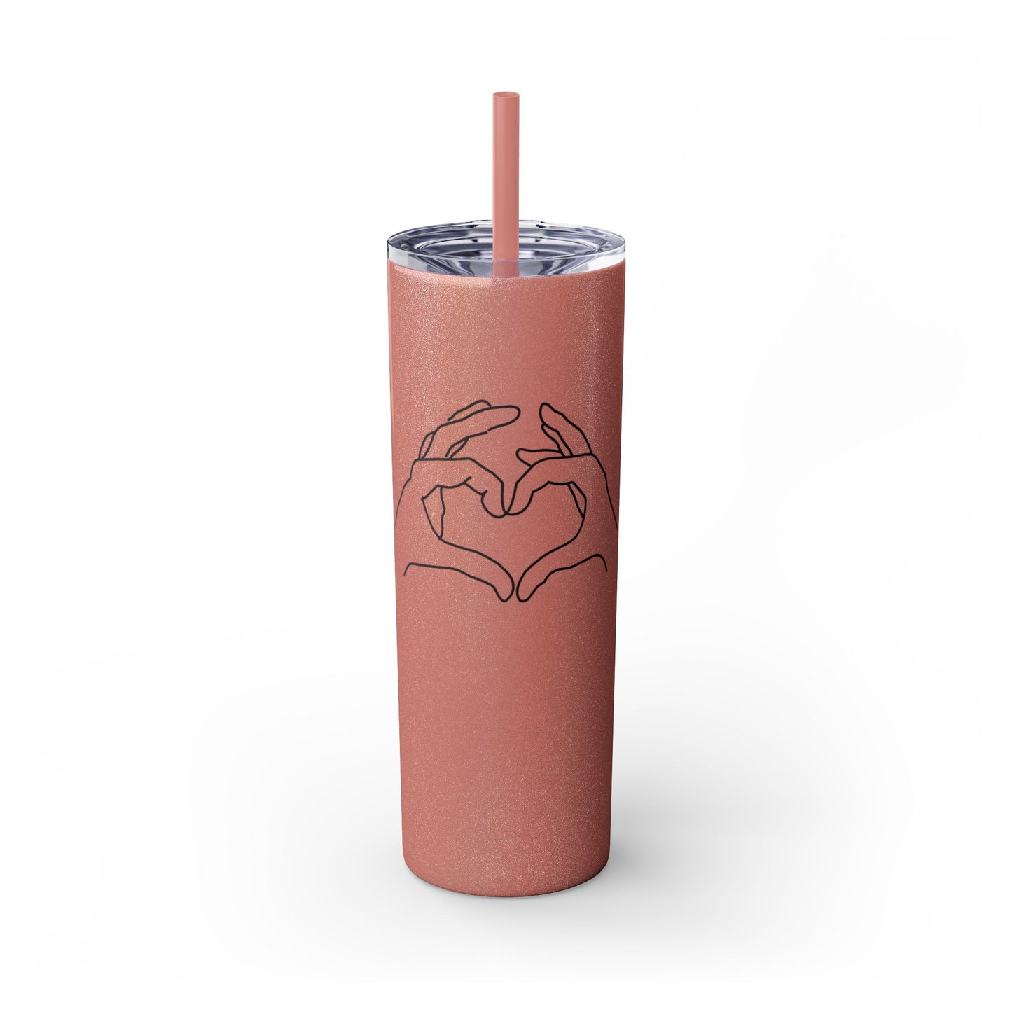 Love Hands Skinny Tumbler with Straw - 20oz | Cute & Stylish Drinkware