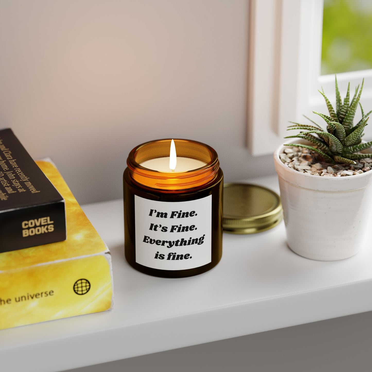 I'm Fine Scented Candles - Coconut Apricot Wax (4oz & 9oz) - Perfect for Self-Care and Relaxation