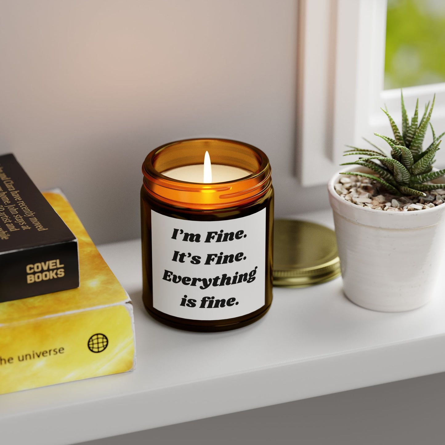 I'm Fine Scented Candles - Coconut Apricot Wax (4oz & 9oz) - Perfect for Self-Care and Relaxation